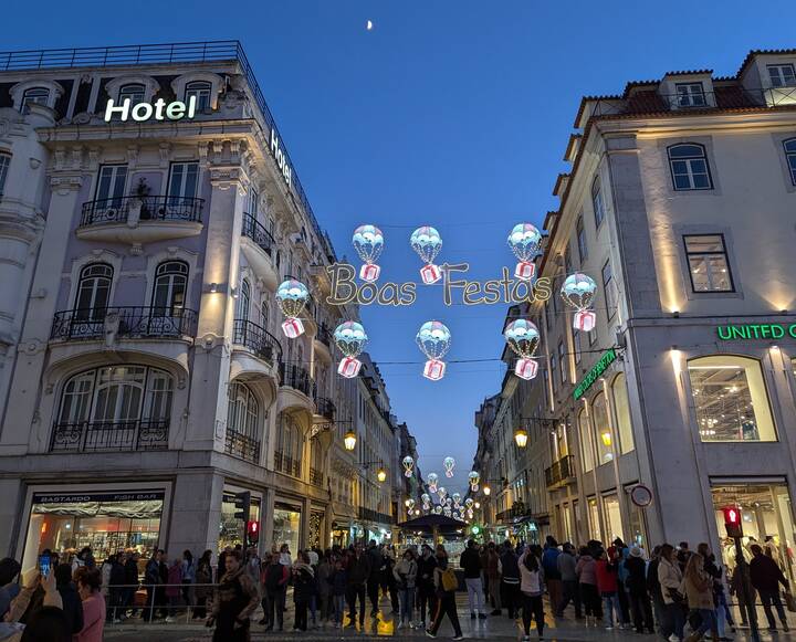 Weihnachtsbeleuchtung Rua Augusta Lissabon