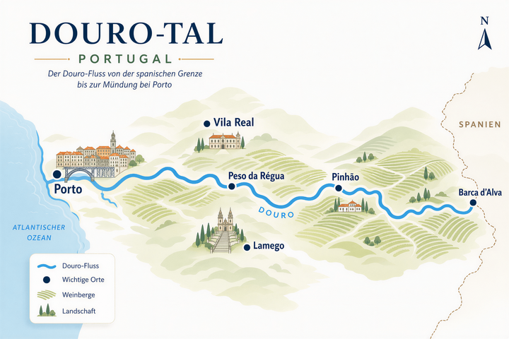 Douro-Tal Portugal Karte